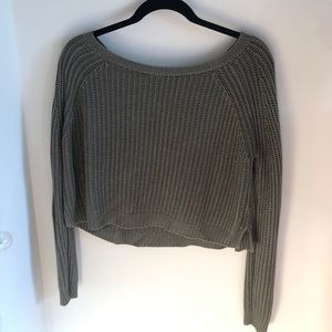 Urban Outfitters Green Knit Cropped Sweater